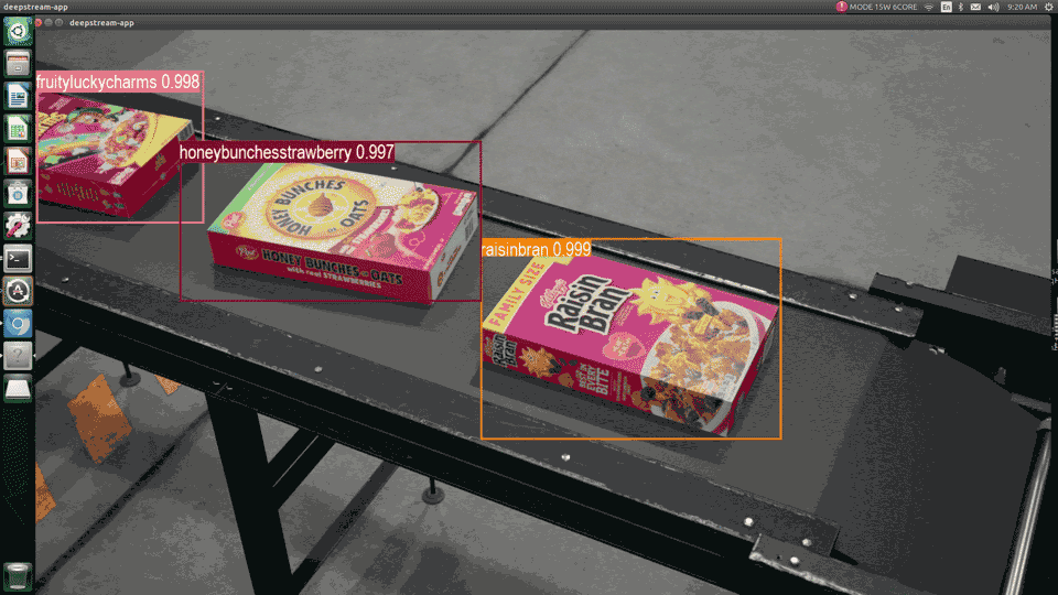 Labeled Cereal Labels on Conveyor